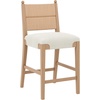 image:imageNathan James Cove 24 Counter Stool Seagrass Woven Back and Padded Seat Dark Brown Set of 4Cove Raw Oak