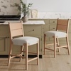 image:imageNathan James Cove 24 Counter Stool Seagrass Woven Back and Padded Seat Dark Brown Set of 4Cove Raw Oak