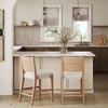 image:imageNathan James Cove 24 Counter Stool Seagrass Woven Back and Padded Seat Dark Brown Set of 4Cove Raw Oak
