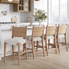 image:imageNathan James Cove 24 Counter Stool Seagrass Woven Back and Padded Seat Dark Brown Set of 4Cove Raw Oak
