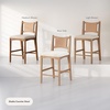 image:imageNathan James Cove 24 Counter Stool Seagrass Woven Back and Padded Seat Dark Brown Set of 4Elodia Medium Brown