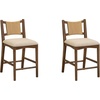 image:imageNathan James Cove 24 Counter Stool Seagrass Woven Back and Padded Seat Dark Brown Set of 4Elodia Medium Brown