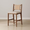 image:imageNathan James Cove 24 Counter Stool Seagrass Woven Back and Padded Seat Dark Brown Set of 4Elodia Medium Brown