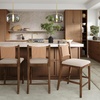 image:imageNathan James Cove 24 Counter Stool Seagrass Woven Back and Padded Seat Dark Brown Set of 4Elodia Medium Brown