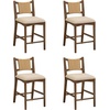 image:imageNathan James Cove 24 Counter Stool Seagrass Woven Back and Padded Seat Dark Brown Set of 4Elodia Medium Brown