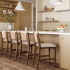 image:imageNathan James Cove 24 Counter Stool Seagrass Woven Back and Padded Seat Dark Brown Set of 4Elodia Medium Brown