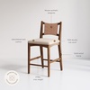 image:imageNathan James Cove 24 Counter Stool Seagrass Woven Back and Padded Seat Dark Brown Set of 4Elodia Medium Brown