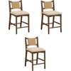 image:imageNathan James Cove 24 Counter Stool Seagrass Woven Back and Padded Seat Dark Brown Set of 4Elodia Medium Brown