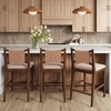 image:imageNathan James Cove 24 Counter Stool Seagrass Woven Back and Padded Seat Dark Brown Set of 4Elodia Medium Brown