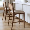image:imageNathan James Cove 24 Counter Stool Seagrass Woven Back and Padded Seat Dark Brown Set of 4Elodia Medium Brown