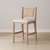 image:imageNathan James Cove 24 Counter Stool Seagrass Woven Back and Padded Seat Dark Brown Set of 4Elodia Raw Oak