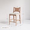 image:imageNathan James Cove 24 Counter Stool Seagrass Woven Back and Padded Seat Dark Brown Set of 4Elodia Raw Oak