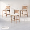 image:imageNathan James Cove 24 Counter Stool Seagrass Woven Back and Padded Seat Dark Brown Set of 4Elodia Raw Oak