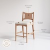 image:imageNathan James Cove 24 Counter Stool Seagrass Woven Back and Padded Seat Dark Brown Set of 4Elodia Raw Oak