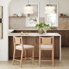 image:imageNathan James Cove 24 Counter Stool Seagrass Woven Back and Padded Seat Dark Brown Set of 4Elodia Raw Oak
