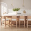 image:imageNathan James Cove 24 Counter Stool Seagrass Woven Back and Padded Seat Dark Brown Set of 4Elodia Raw Oak