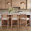 image:imageNathan James Cove 24 Counter Stool Seagrass Woven Back and Padded Seat Dark Brown Set of 4Elodia Raw Oak