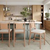 image:imageNathan James Cove 24 Counter Stool Seagrass Woven Back and Padded Seat Dark Brown Set of 4Elodia Raw Oak