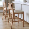 image:imageNathan James Cove 24 Counter Stool Seagrass Woven Back and Padded Seat Dark Brown Set of 4Elodia Raw Oak