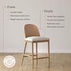 image:imageNathan James Cove 24 Counter Stool Seagrass Woven Back and Padded Seat Dark Brown Set of 4Rikki Light BrownWhite