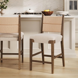 image:imageNathan James Cove 24 Counter Stool Seagrass Woven Back and Padded Seat Dark Brown Set of 4Cove Dark Brown